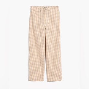 Madewell slim Emmett wide-leg crop gingham pant